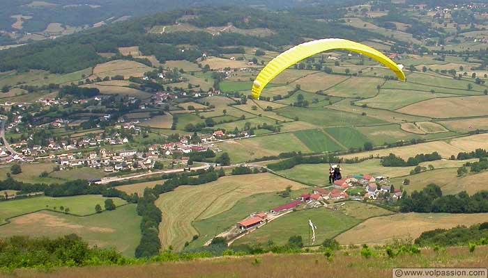 parapente biplace à Broye