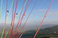 beaucoup de parapentes dans la vallée du mesvrin