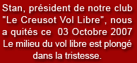 Stan Leszczynski président du club Le Creusot Vol Libre nous a quittés